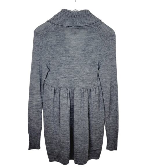 TED BAKER London 100% Wool Gray Shawl Collar Sweater Ted Baker Size 1 US 4 - Picture 4 of 9